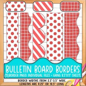 Rahmen für Pinnwände | Drucken & Schneiden, Nahtlose | Handgezeichnetes Gitter, Diagonale Streifen, Polka Dots, Rot, Weiß, Schwarz BO55BO-A244