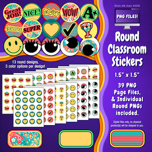 Stickerpakket | Individuele digitale stickers en Avery-velsjablonen | Paisley, Strepen, Druppels, Verfraaid, Sier, Bloemen ST55CK-A202