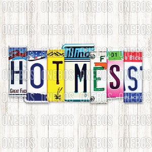 Hot Mess Word PNG | Digital Word Design Klaar om op | te drukken Sublimatie, Print, DTG, Decoratief | Kenteken Aquarel Typografie