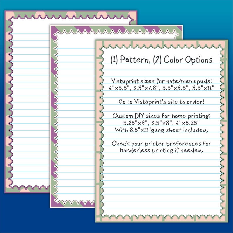 Stationery Pack | Printable & Vistaprint Compatible | Hand Drawn Grid ...