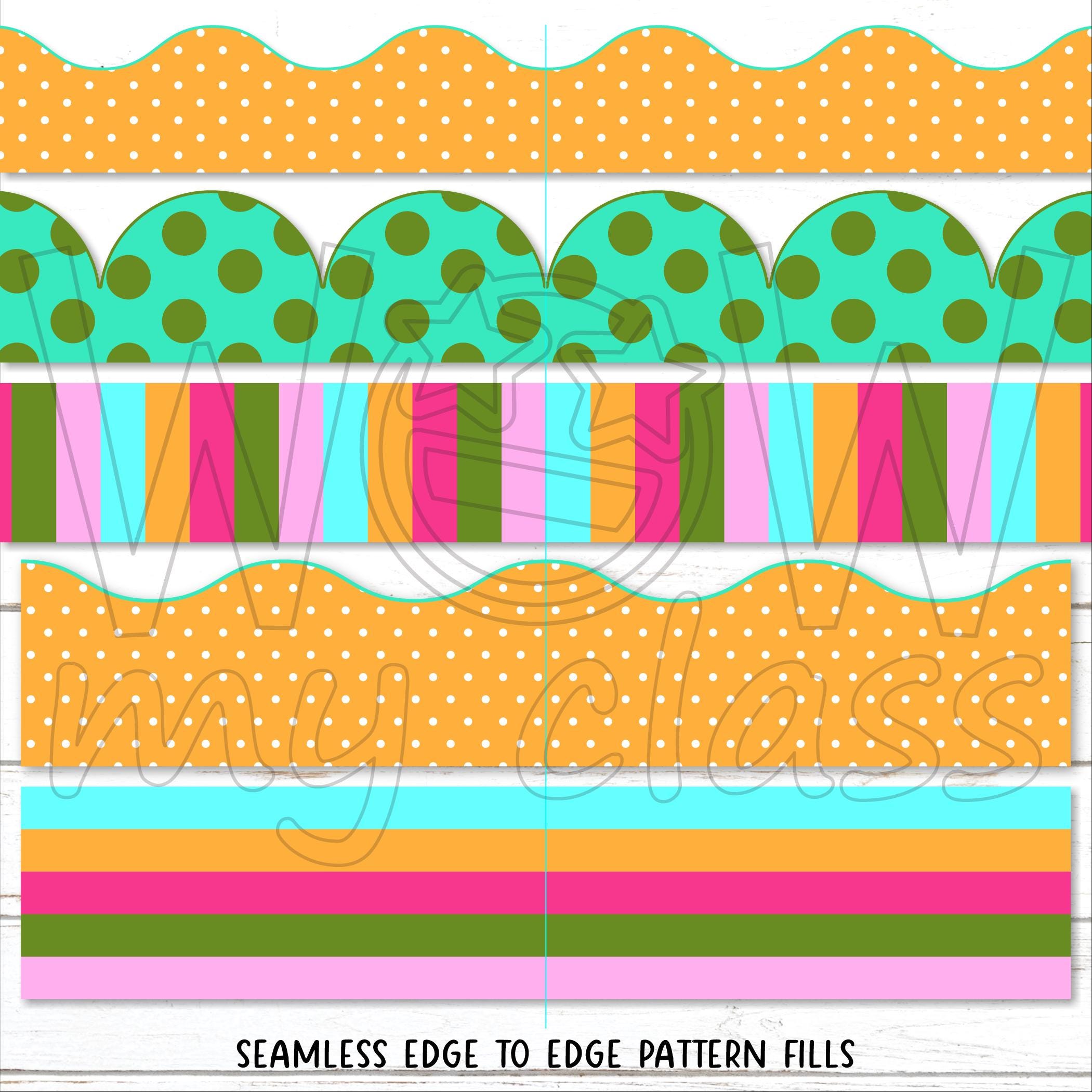 Borders for Bulletin Boards | Print & Cut, Seamless | Polkadot