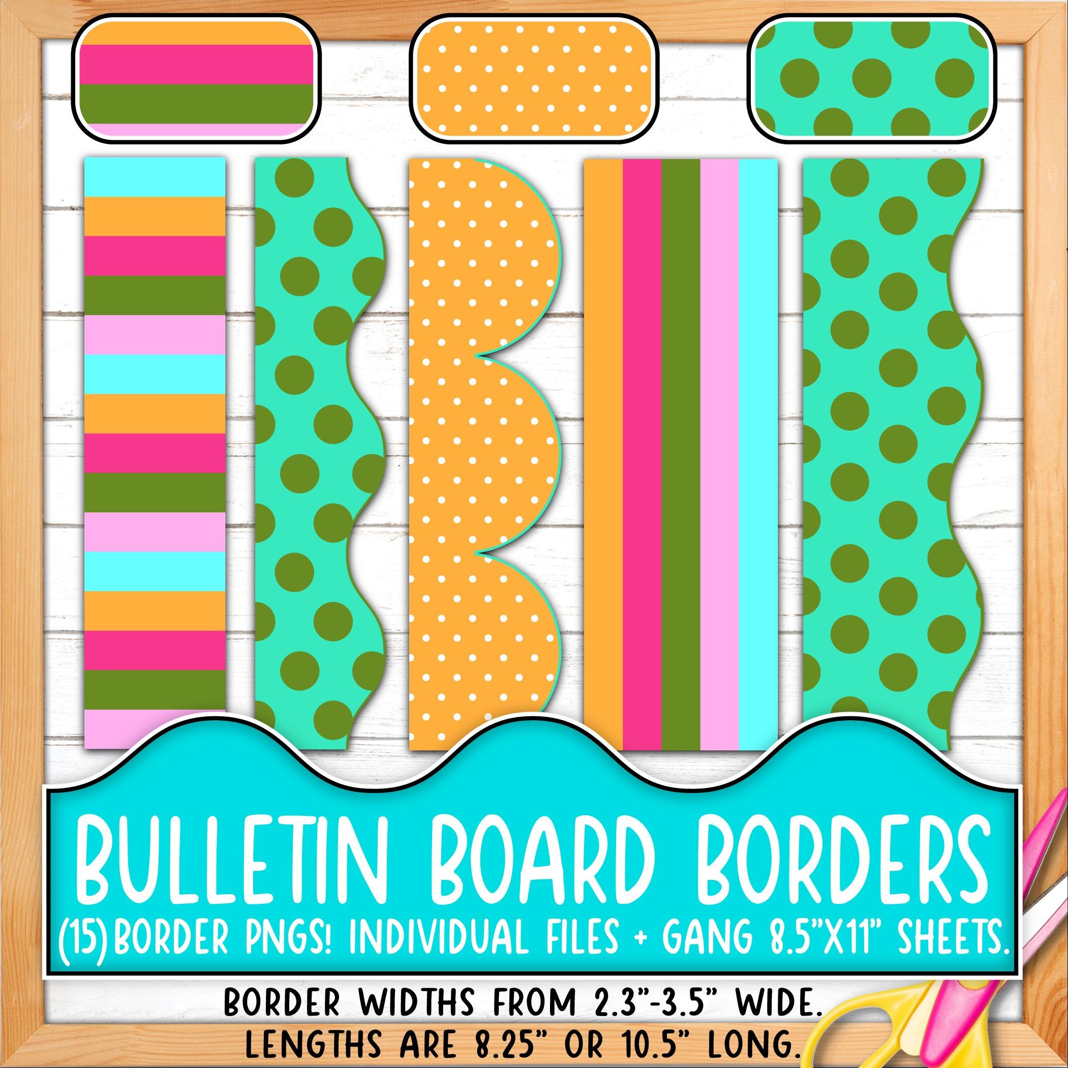 Bordersページ Borders for Bulletin Boards | Print & Cut, Seamless | Polkadot