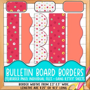 Bordüren für Pinnwände | Druck & Schnitt, Nahtlos | Klassenzimmer Board Tür Dekor | Boho, Kreise, Punkte, Retro, Neutral BO55BO-A207
