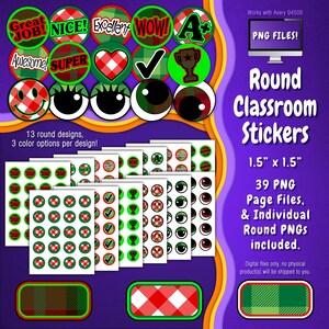 Stickerpakket | Individuele digitale stickers en Avery-velsjablonen | Plaid, buffel, tartan, kerstmis, rood, groen, wit ST55CK-A234