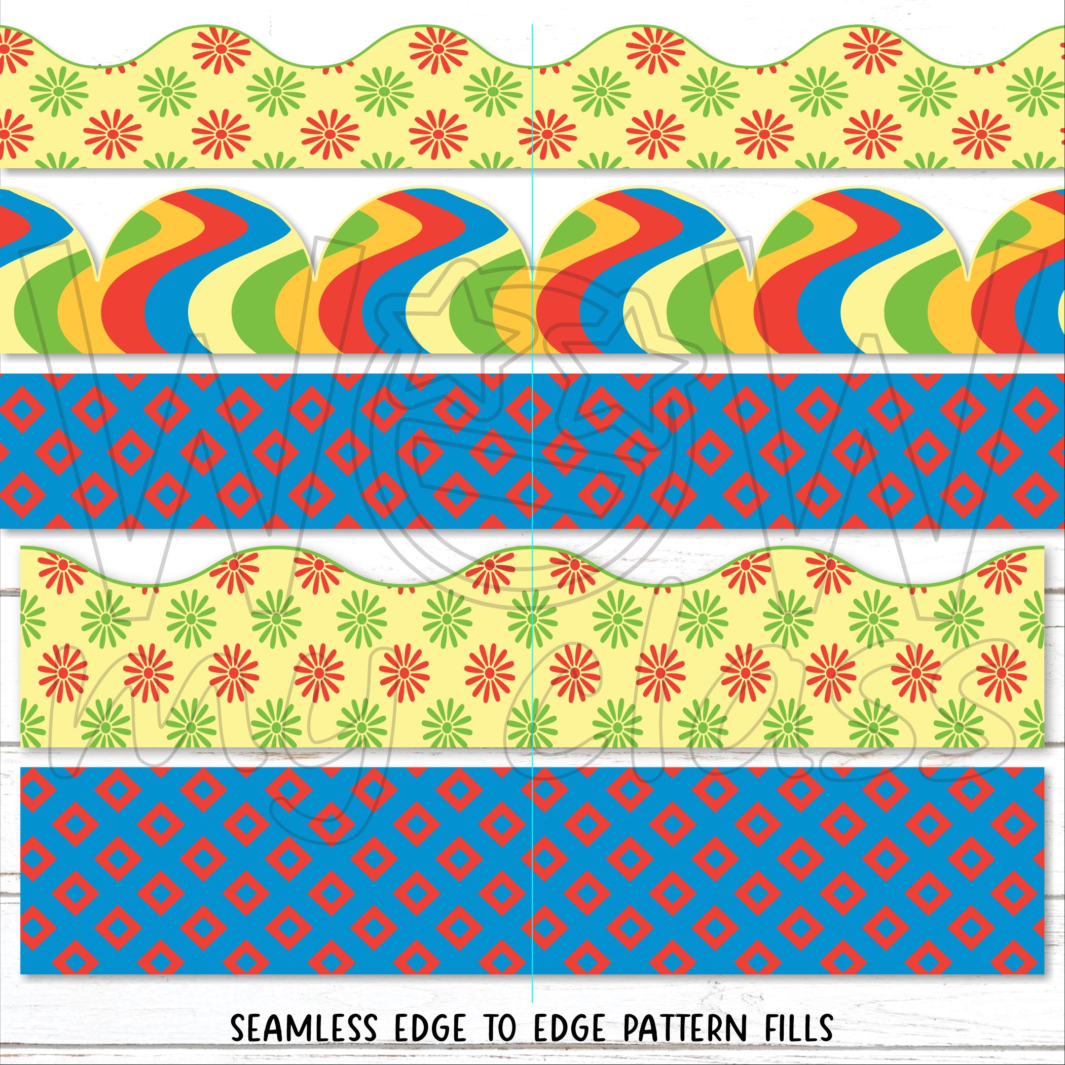 Borders for Bulletin Boards | Print & Cut, Seamless | Floral