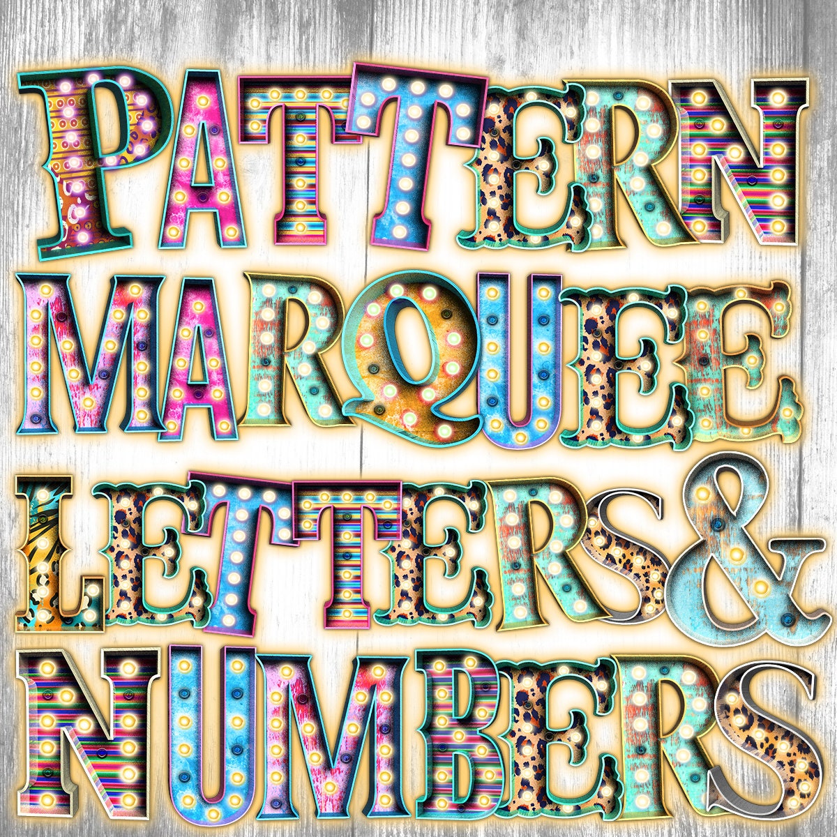 Digital Download | OG Classic Patterned Marquee Letters & Numbers  | …