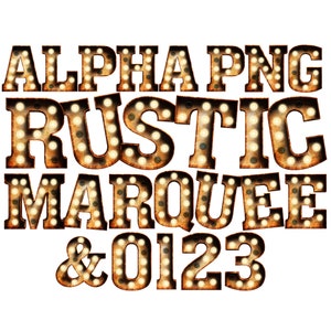 Rustiek alfabet PNG, decoratieve blok marquee letters &marquee nummers clipart in vintage, westers diner thema