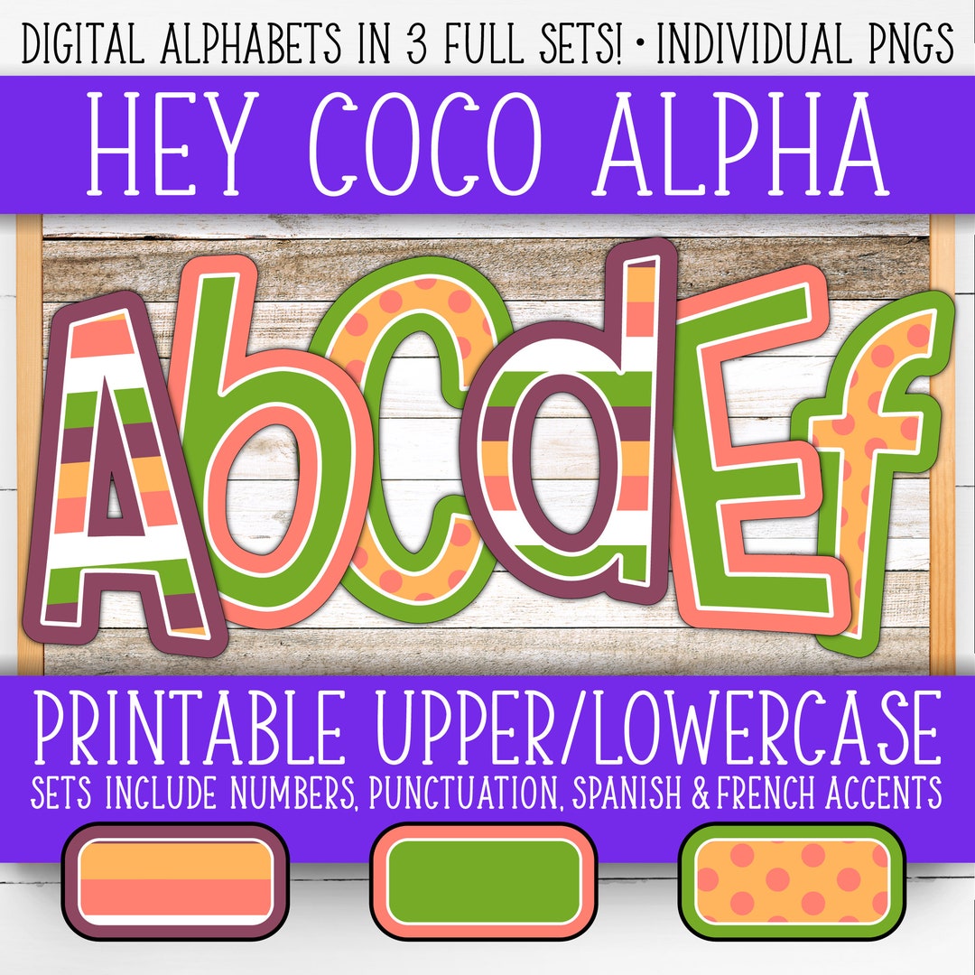Alphabet Number Set for Boards - Hey Coco | +french & Spanish | Teacher ...