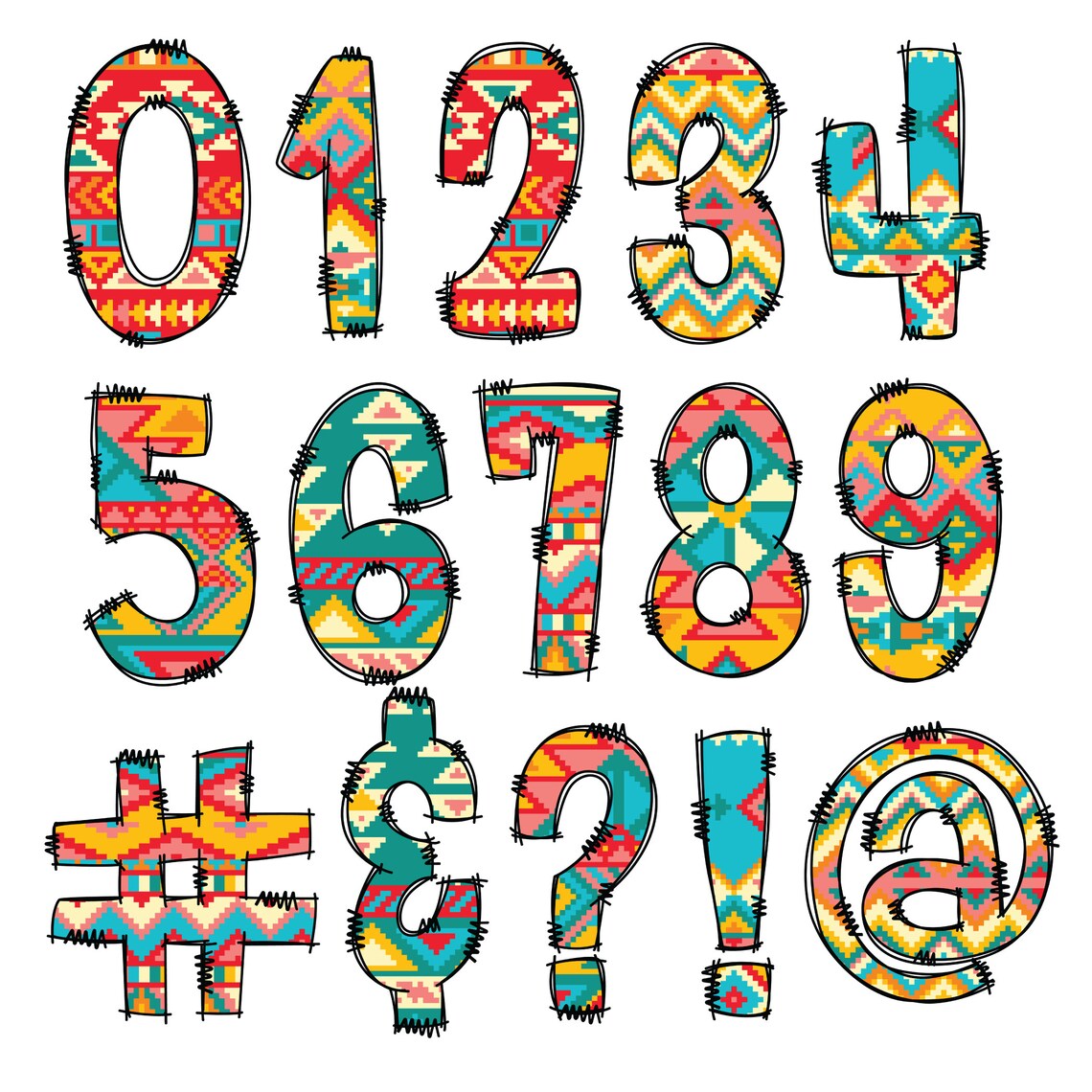 Aztecas Doodle Digital Download | Doodle Aztec Pattern Fill 1 | PNG Clipart Bundle ...