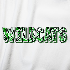 Wildcats School Spirit Mascot Digital Download PNG, Tie-dye Green, Black, White, Image Design for Sublimation, Printable Clipart Transfer