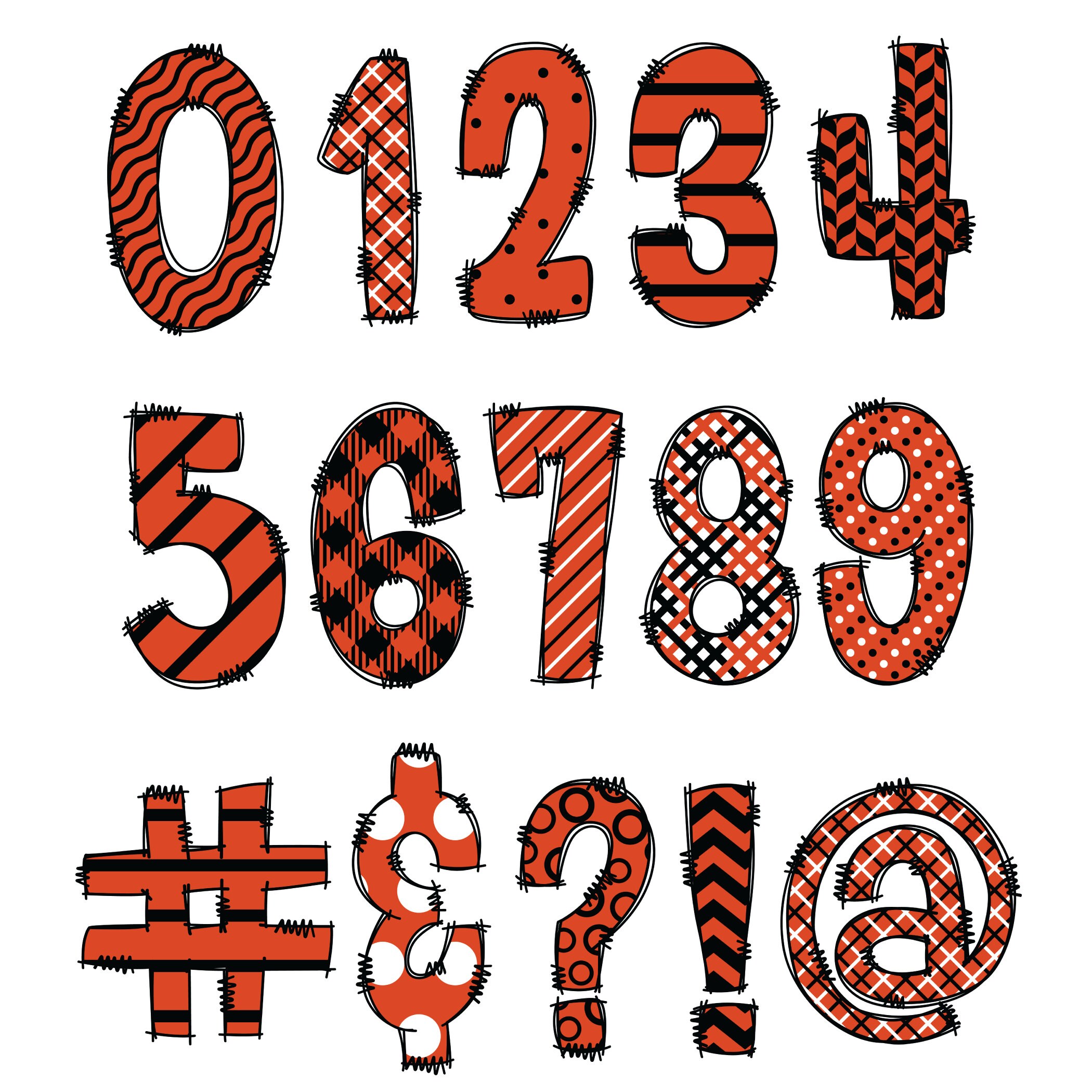 Digital Download | Doodle Orange and Black Pattern Fill | PNG Clipart ...
