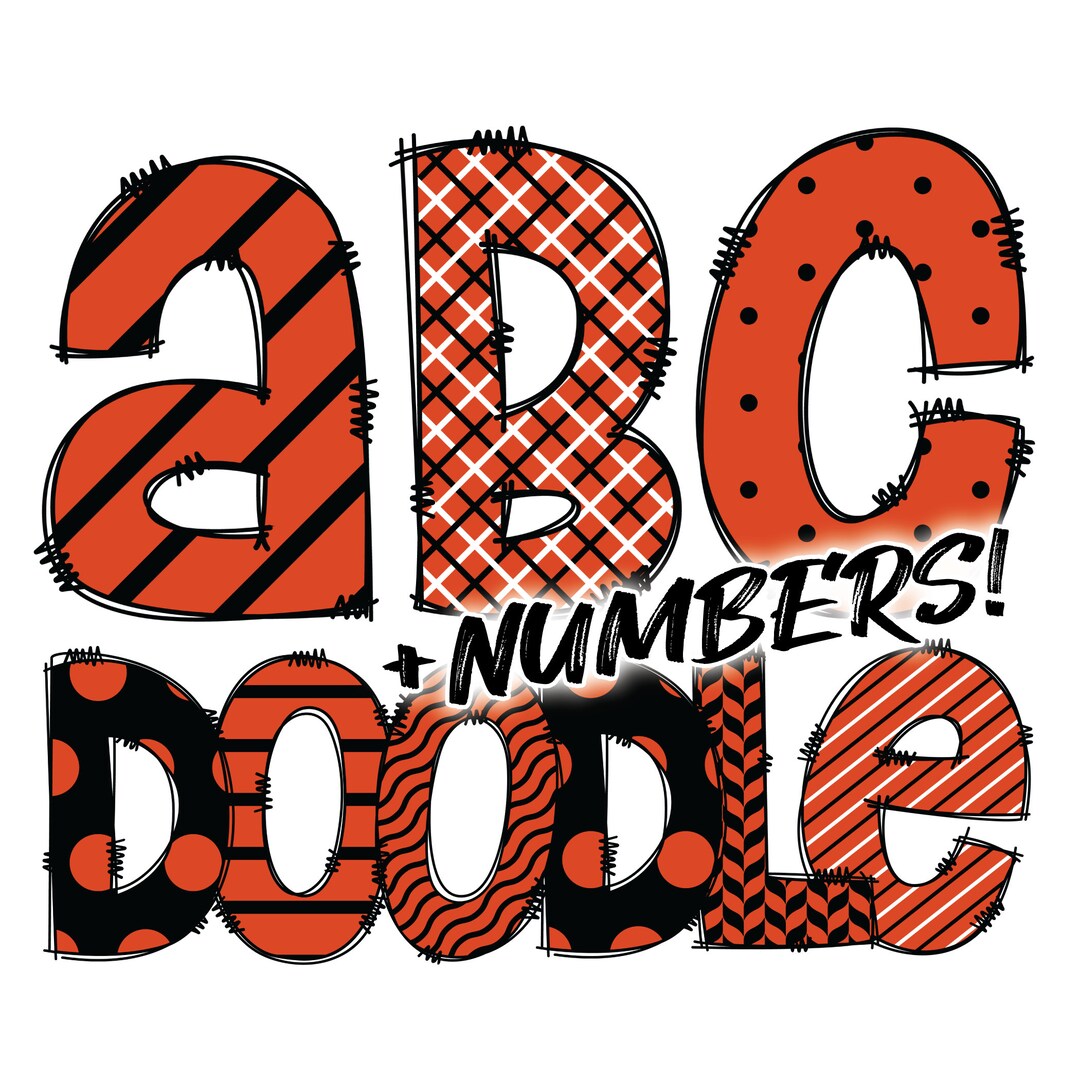 Digital Download | Doodle Orange and Black Pattern Fill | PNG Clipart ...