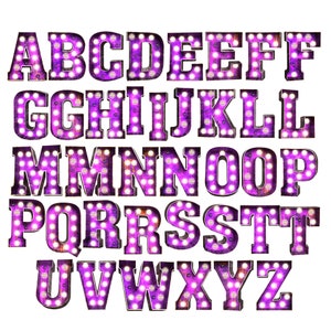 Digital Download Purple Rustic Marquee Letters & Numbers PNG Image ...