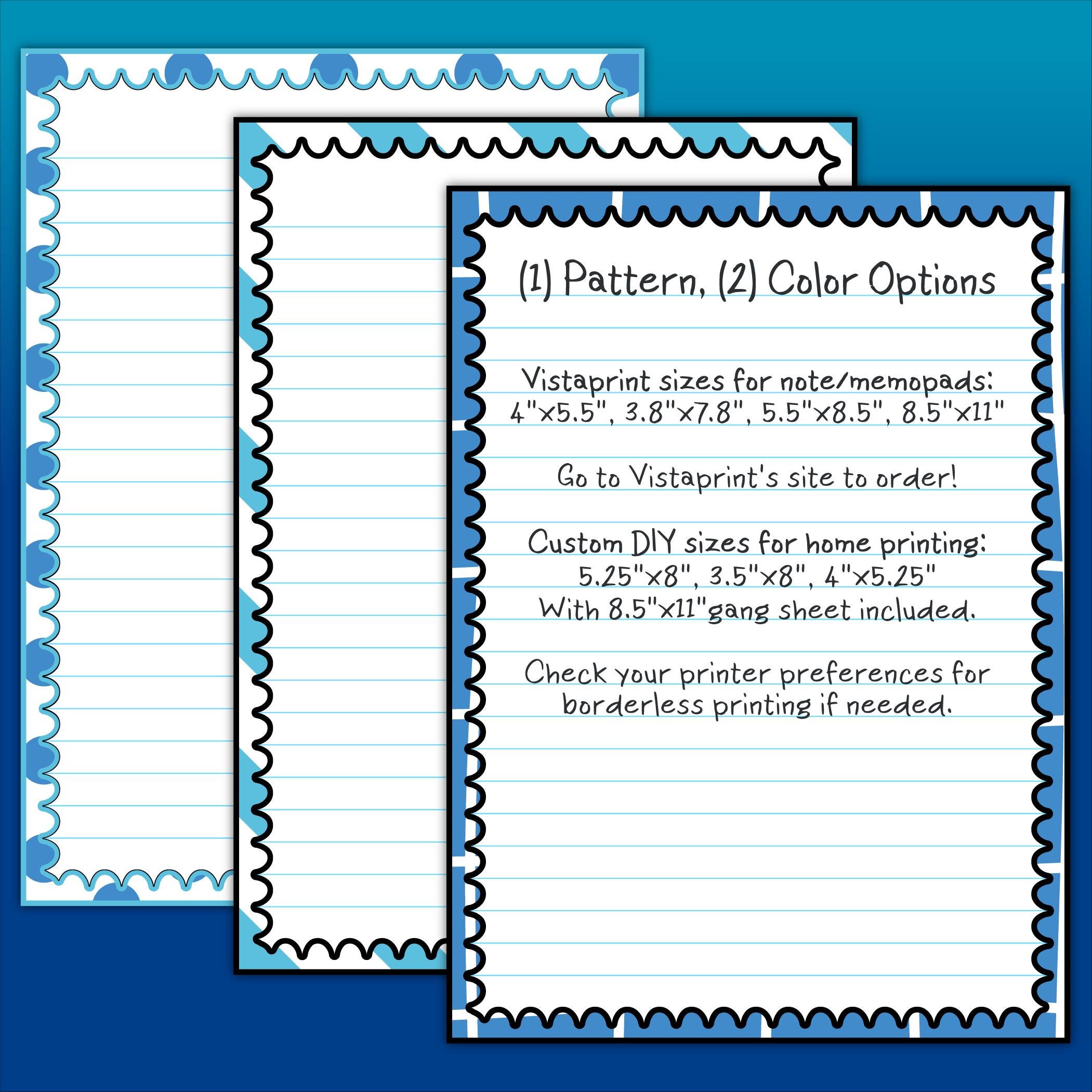 Stationery Pack | Printable & Vistaprint Compatible | Hand Drawn Grid ...