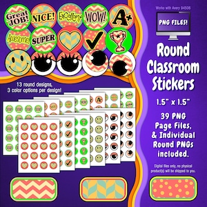 Stickerpakket | Individuele digitale stickers en Avery-velsjablonen | Chevron, stip, racing, geel, groenblauw, zee, koraal ST55CK-A253