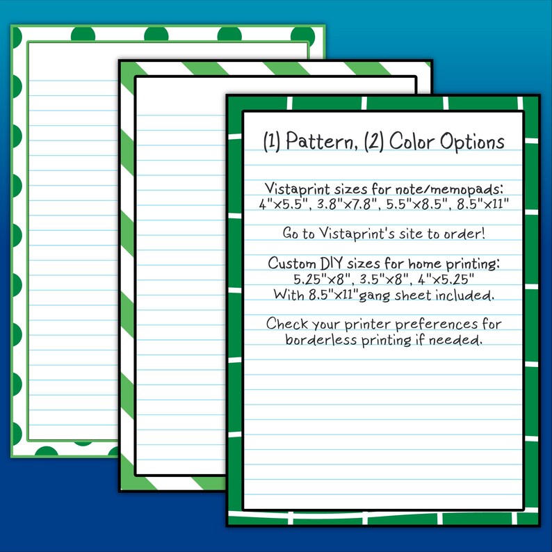 Stationery Pack | Printable & Vistaprint Compatible | Hand Drawn Grid ...