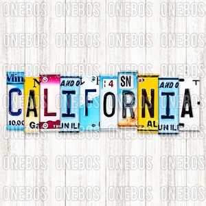 California Word PNG | Digital Word Design Klaar om op | te drukken Sublimatie, Print, DTG, Decoratief | Kenteken Aquarel Typografie