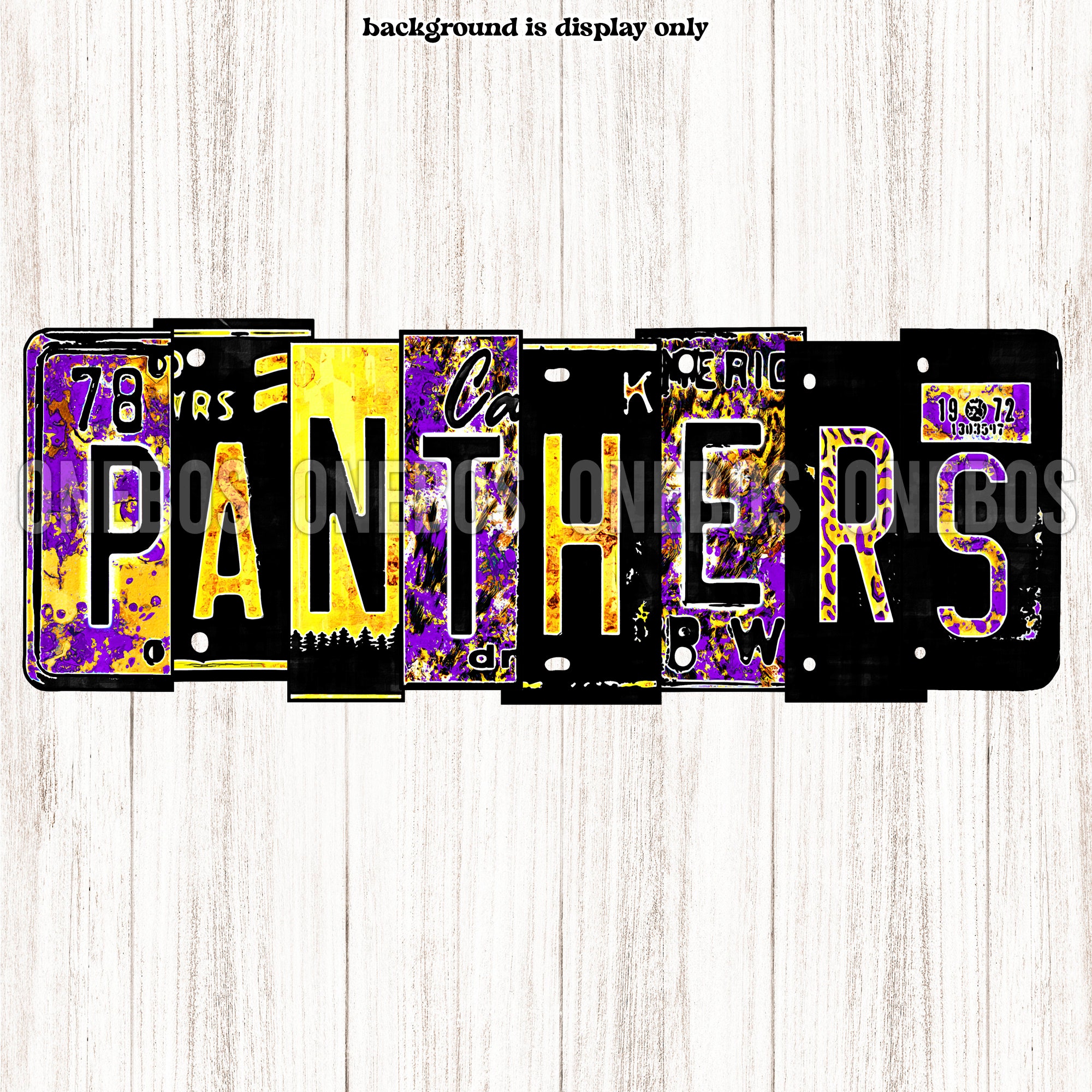 Panthers PNG, Rustic Western License Plater Lettering for School Mascot ...