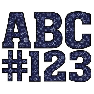 Descarga digital / Chunky Dark Blue Snowflake Christmas Pattern Fill / PNG Clipart Bundle Alphabet Pack / Letras y números