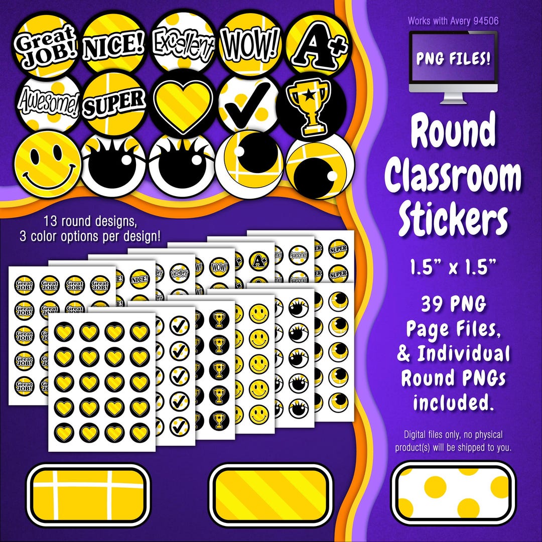 Sticker Pack | Individual Digital Stickers & Avery Sheet Templates ...