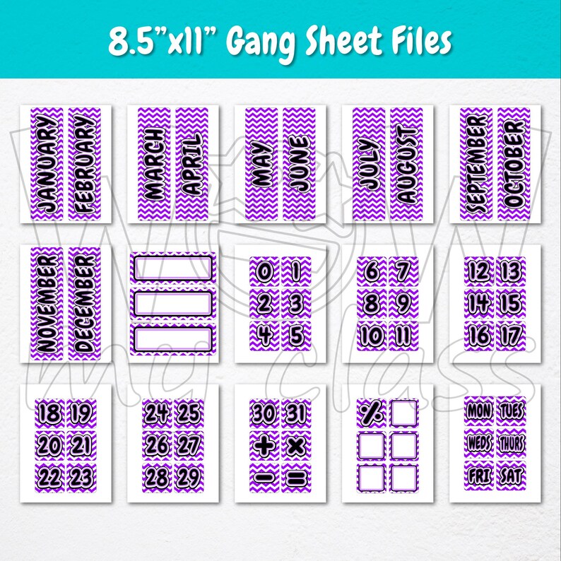 Wall Calendar Pocket Chart for Teachers Geometric Shapes, Circles