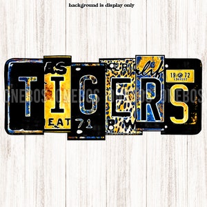 Tigres Matrícula Dinastía PNG, Azul, Oro, Negro, Leopardo, Grunge, Escuela de Sublimación Mascota Word Print, Print Cut, Arte