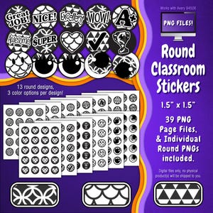 Stickerpakket | Individuele digitale stickers en Avery-velsjablonen | Inktbesparing, geometrisch, piramide, driehoek, zeemeermin, schelp ST55CK-A228