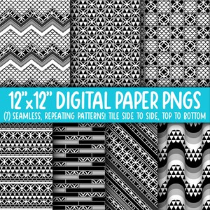 Behangachtergrond: digitaal papier | Naadloos | Zwart, wit, minder inkt gebruiken, geometrisch, piramide, driehoeken, zeemeerminstaart, schelp WA55LL-A228