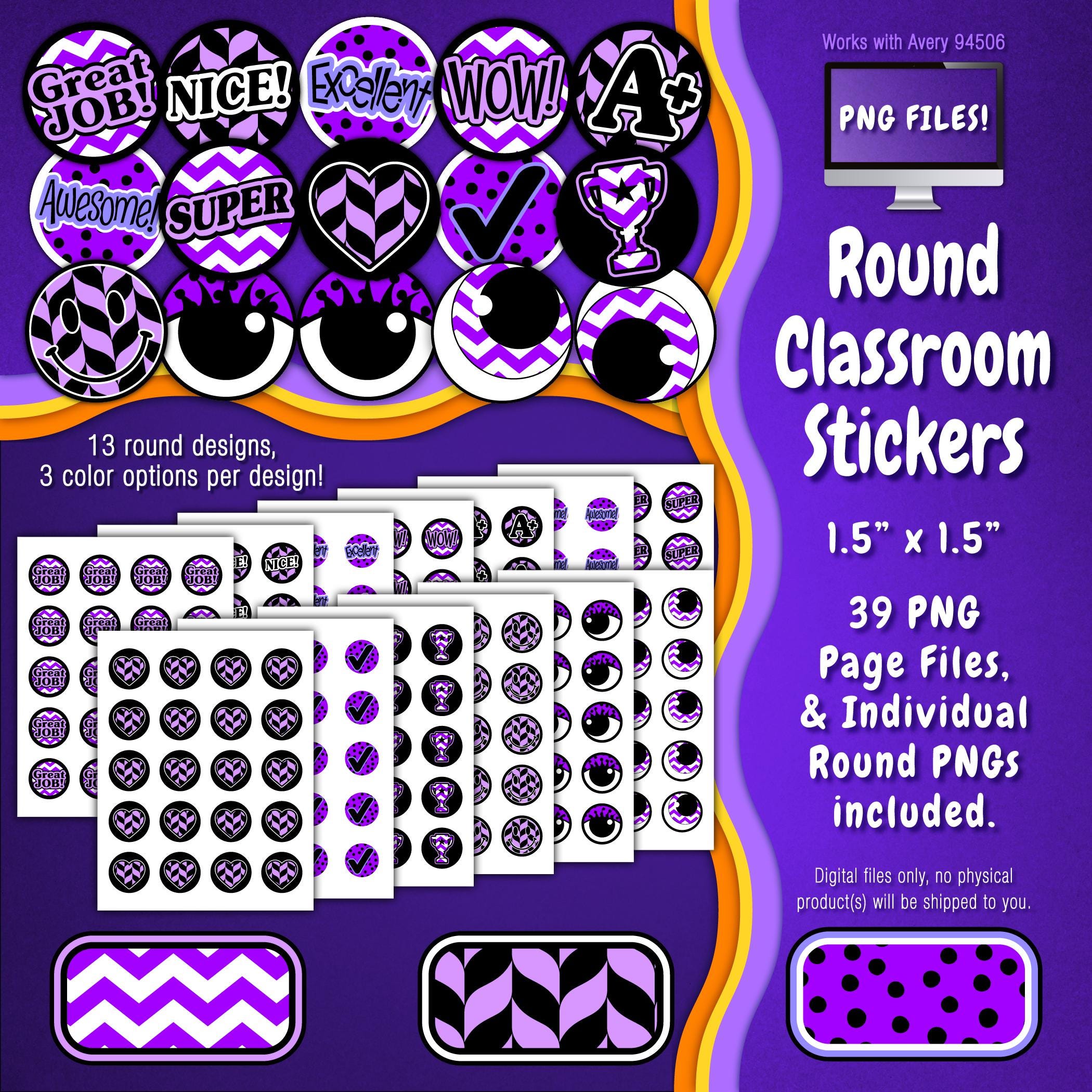 Sticker Pack | Individual Digital Stickers & Avery Sheet Templates ...