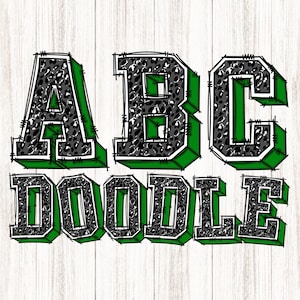 Leopard Alfabet PNG, Varsity College Sports Athletic 3d Shadow Letters, Grijs Zwart Wit Groen, Leopard Cheetah Fill Patroon, Dye Sub Alpha
