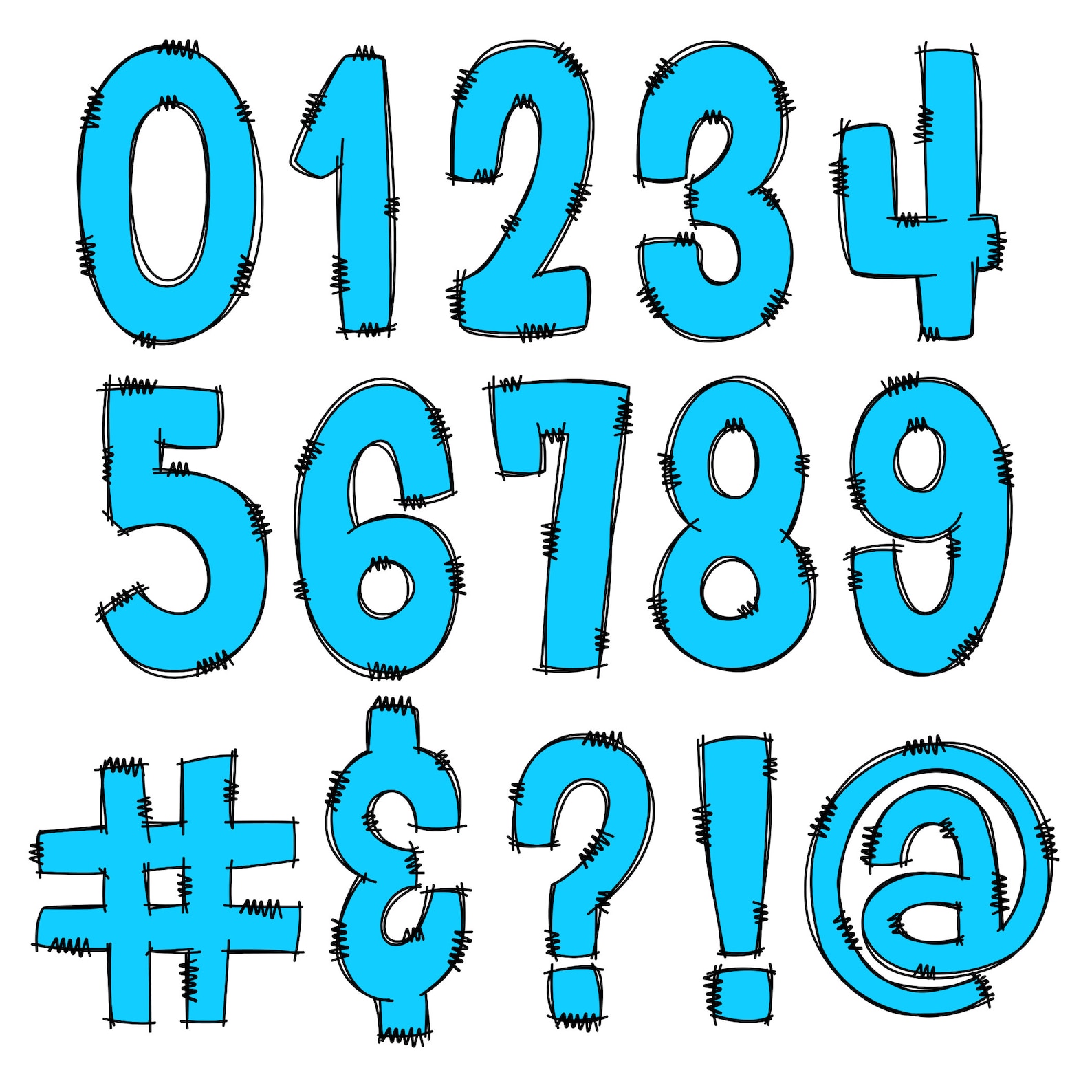 Digital Download | Doodle Pastel Blue Fill | PNG Clipart Bundle ...