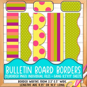 Bordüren für Pinnwände | Druck & Schnitt, Nahtlos | Klassenzimmer Board Tür Dekor | Streifen, Punkte, Lebhaft, Hell, Bold BO55BO-A222