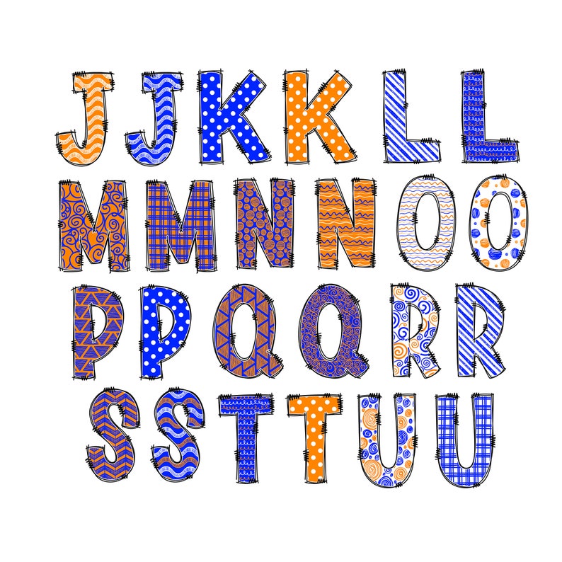Double Alphabet Bundle | Royal Orange White | 2 Full Alpha & Number ...