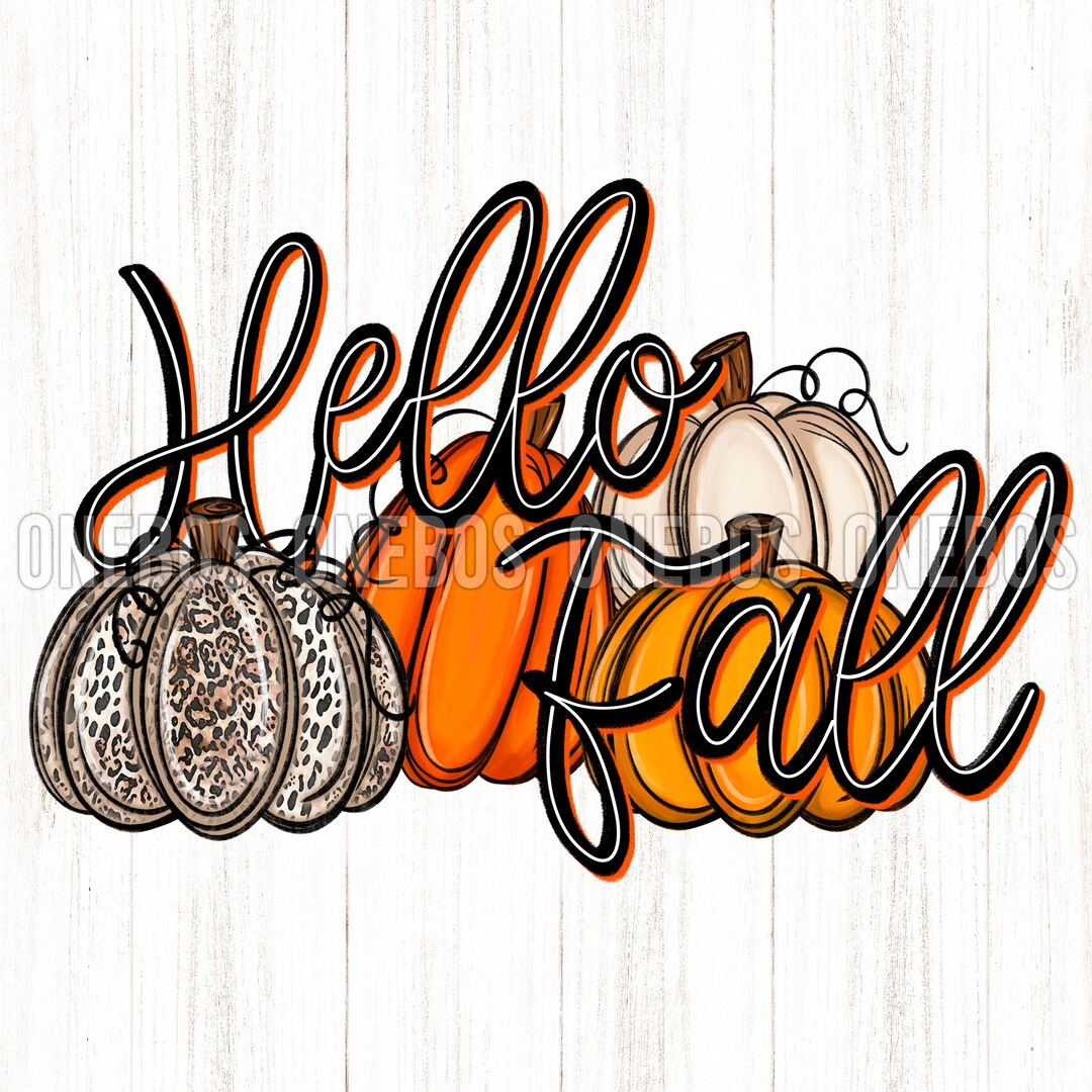 Hello Fall PNG, Clipart for Fall, Thanksgiving, Hand Drawn Line Font ...