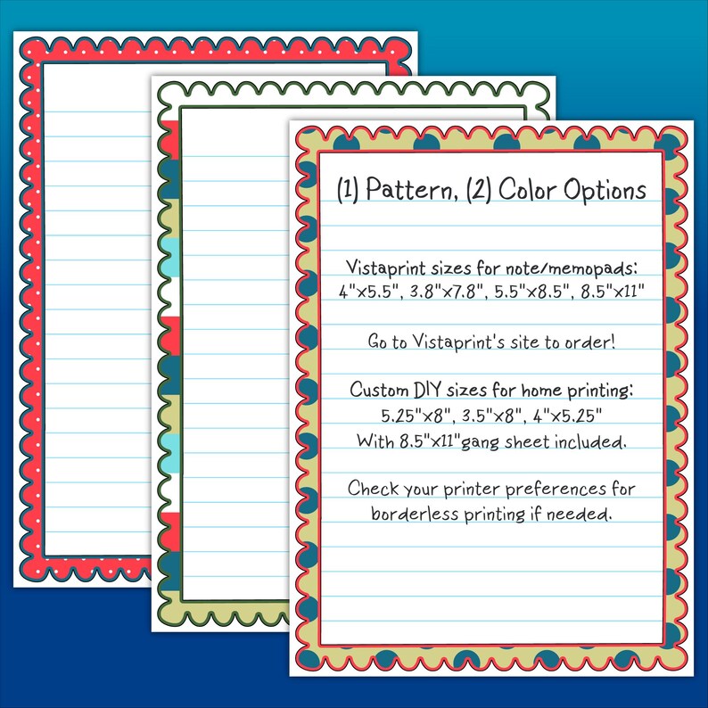 Stationery Pack | Printable & Vistaprint Compatible | Polka Dots, Mini ...
