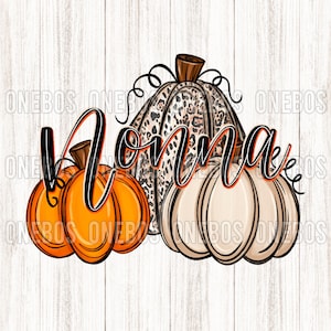 May include: A fall-themed design featuring three pumpkins with the word "Home" written in black cursive. The pumpkins are orange, beige, and brown with a leopard print pattern.