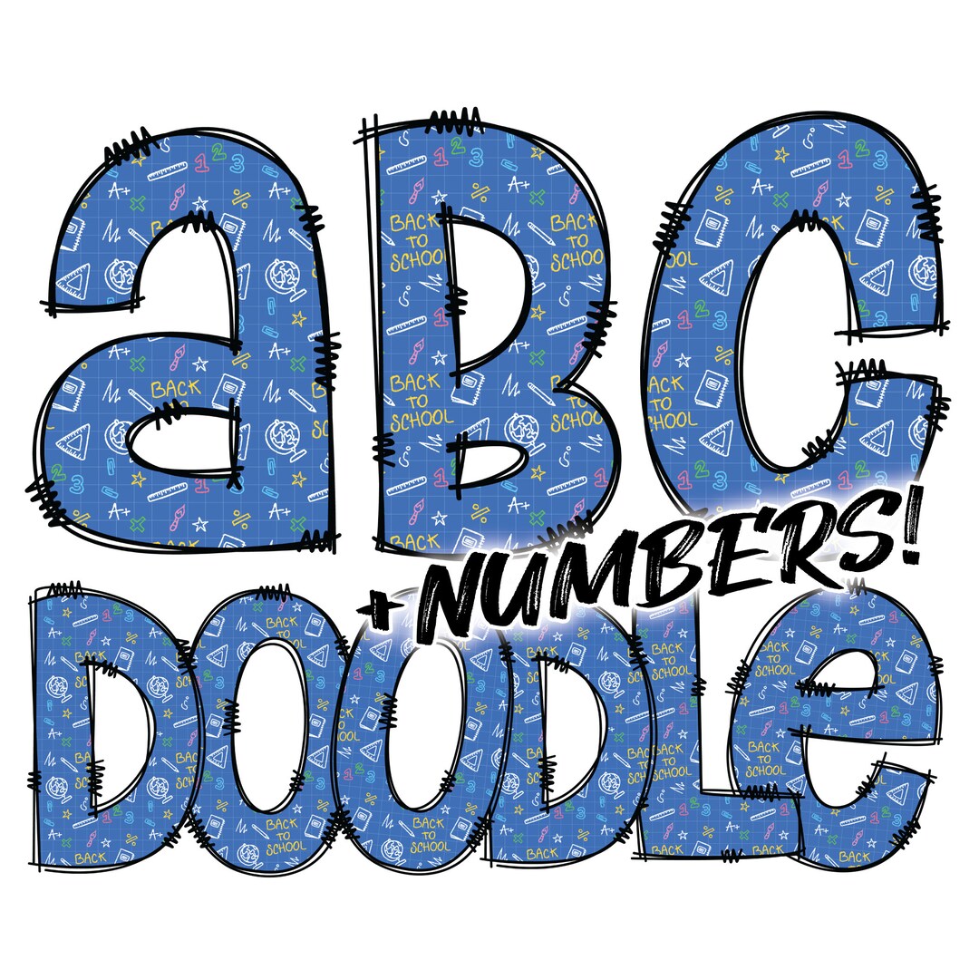 Digital Download | Doodle Back to School Teacher Blue Pattern Fill ...