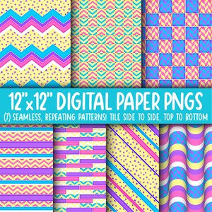 Behangachtergrond: digitaal papier | Naadloos | Geometrisch, chevron, stip, raster, race, helder, roze, blauw, geel, paars WA55LL-A248