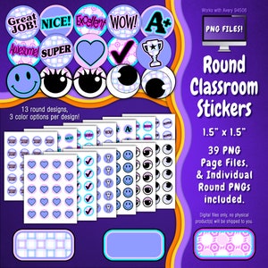 Stickerpakket | Individuele digitale stickers en Avery-velsjablonen | Geweven, geruit, geometrisch, schattig, pastel, paars, blauw, roze ST55CK-A212