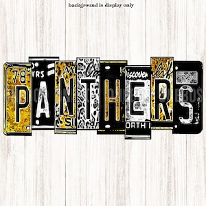 Acuarela Matrícula Panthers PNG, Oro, Leopardo, Grunge, Gris, Blanco, Negro, Sublimación Escuela Mascota Word Print, Impresión Cut, Arte