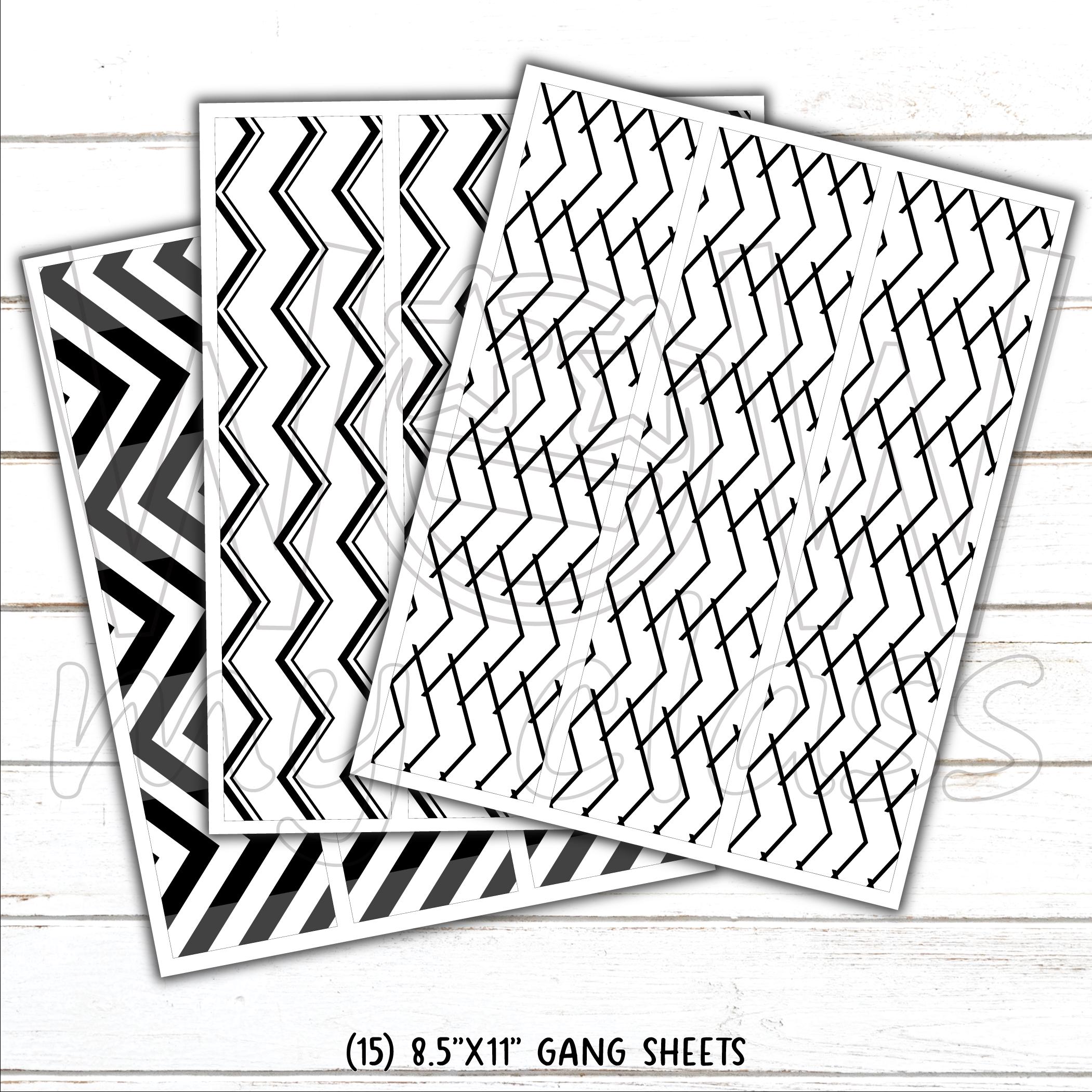 Borders for Bulletin Boards | Print & Cut, Seamless | Black, White