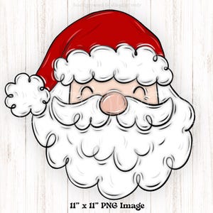Doodle Santa Head PNG, Hand Drawn, Cute Santa, Merry Christmas, Sublimation, DTF, Clipart Design, Sticker, Trendy, Shirt Print, Illustration