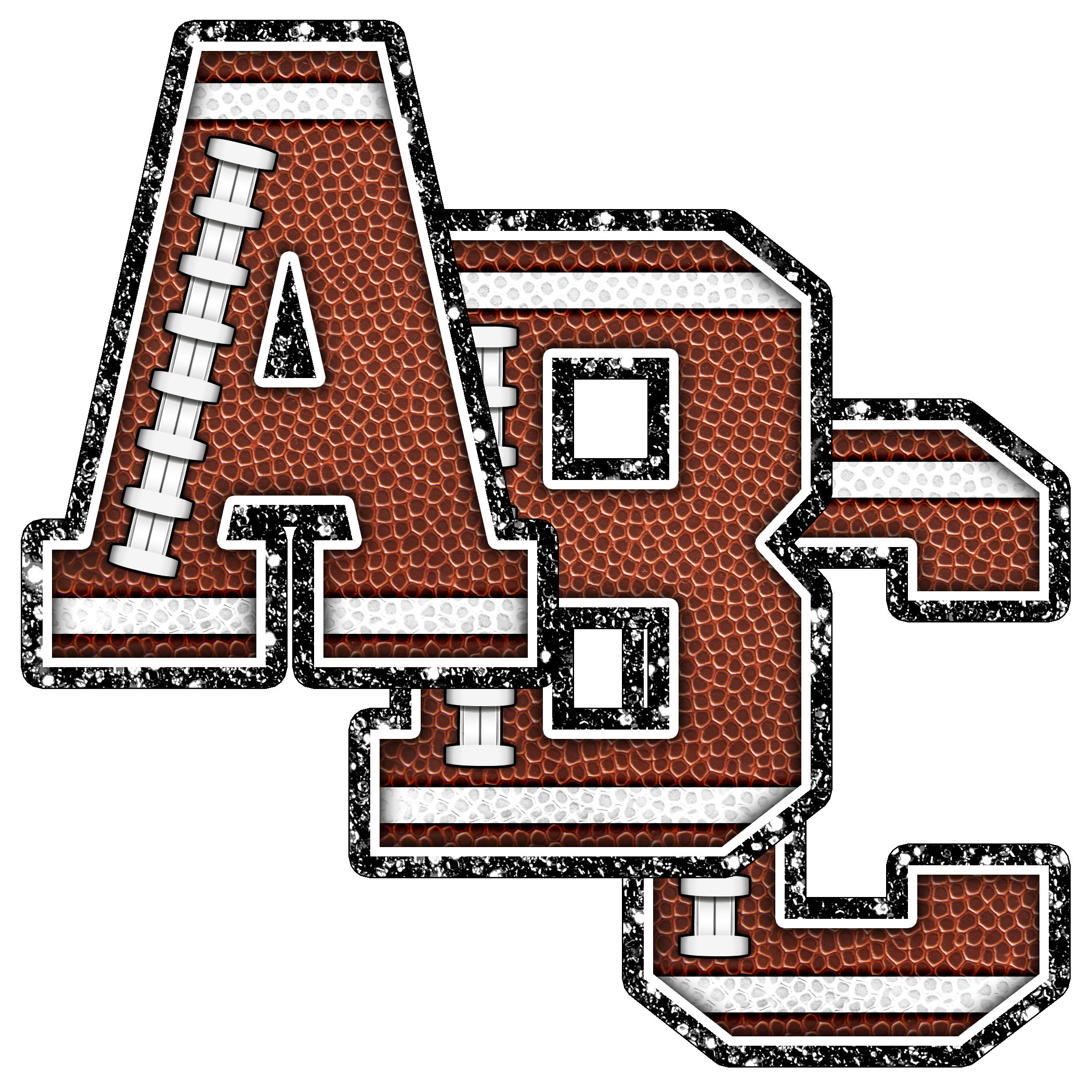 Football Letters PNG, Pebble Grain Texture & Laces Pattern Fill Alpha ...