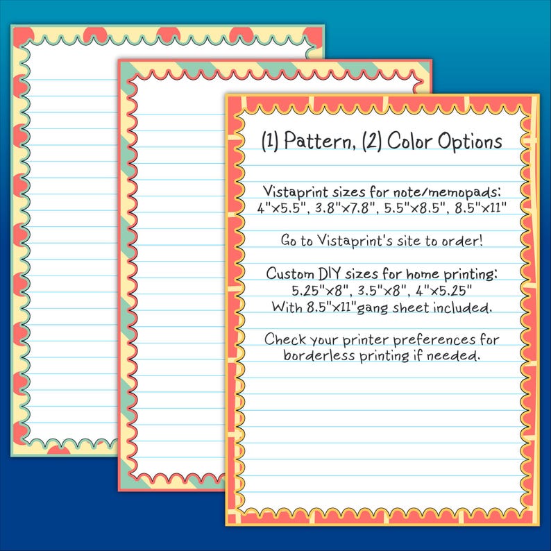 Stationery Pack | Printable & Vistaprint Compatible | Hand Drawn Grid ...