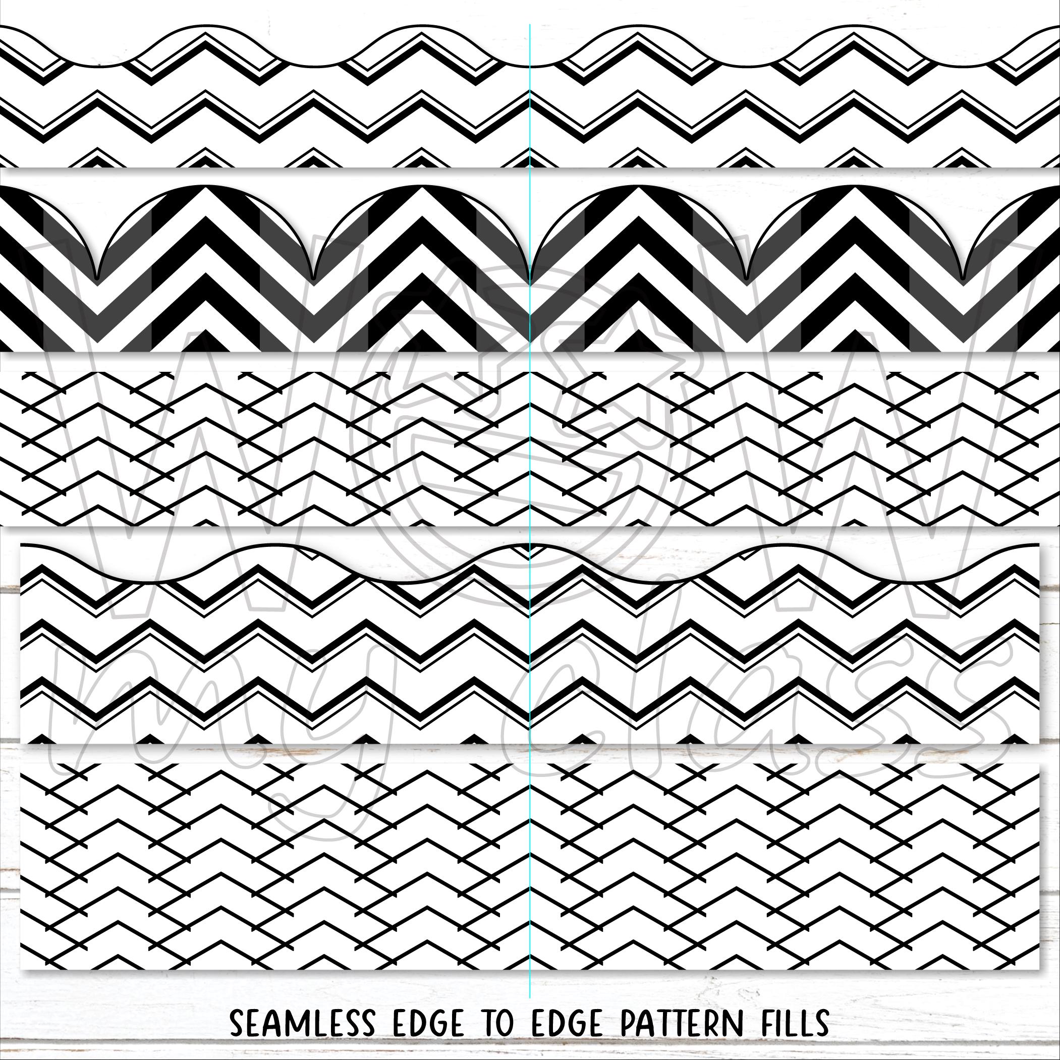 Borders for Bulletin Boards | Print & Cut, Seamless | Black, White