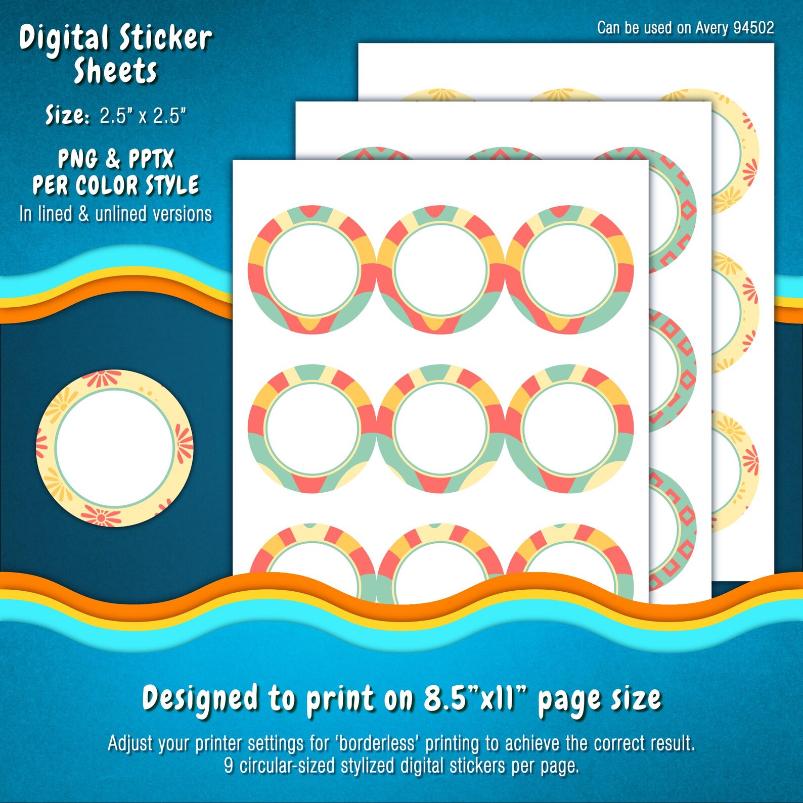 Label Sheet Templates, Editable Text | Avery Compatible | Floral ...