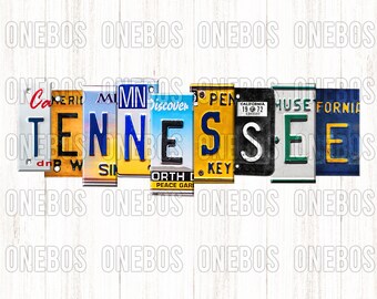 Tennessee Word PNG / Digital Word Design Ready to Press / Sublimation, Stampa, DTG, Decorativo / Targa Tipografia ad acquerello
