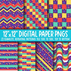 Wallpaper Achtergrond - Digitaal Papier | Naadloos | Chevron, baksteen, strepen, golvende retro | Kleurpotloden, Paars, Geel, Roze, Wintertaling WA55LL-A179