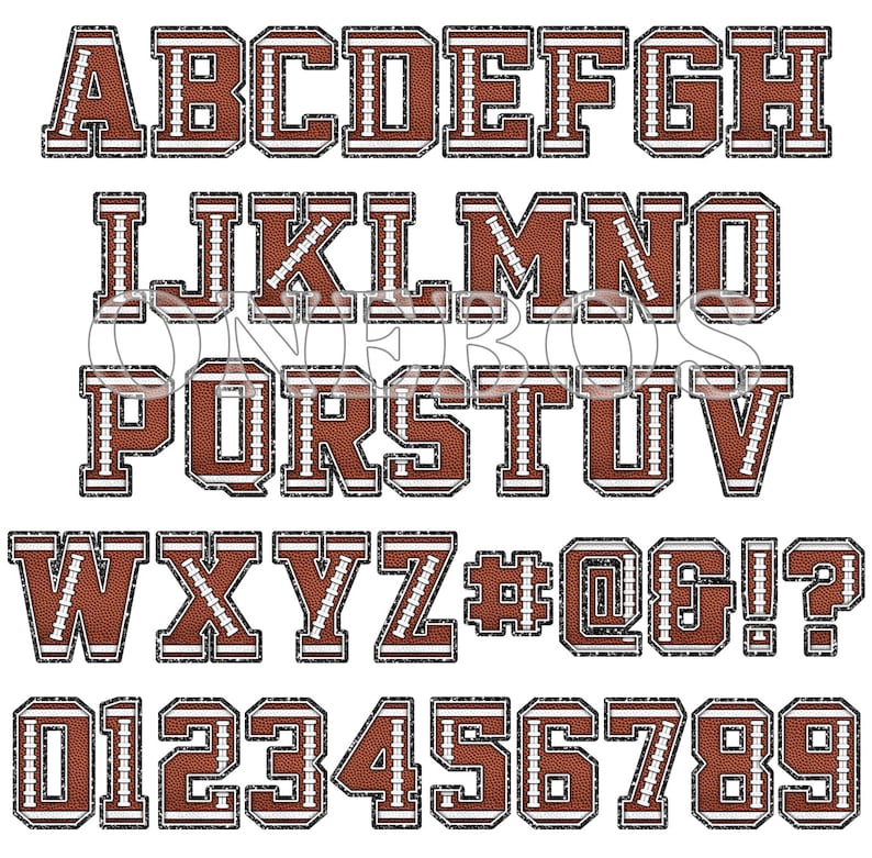 Football Letters PNG, Pebble Grain Texture & Laces Pattern Fill Alpha ...
