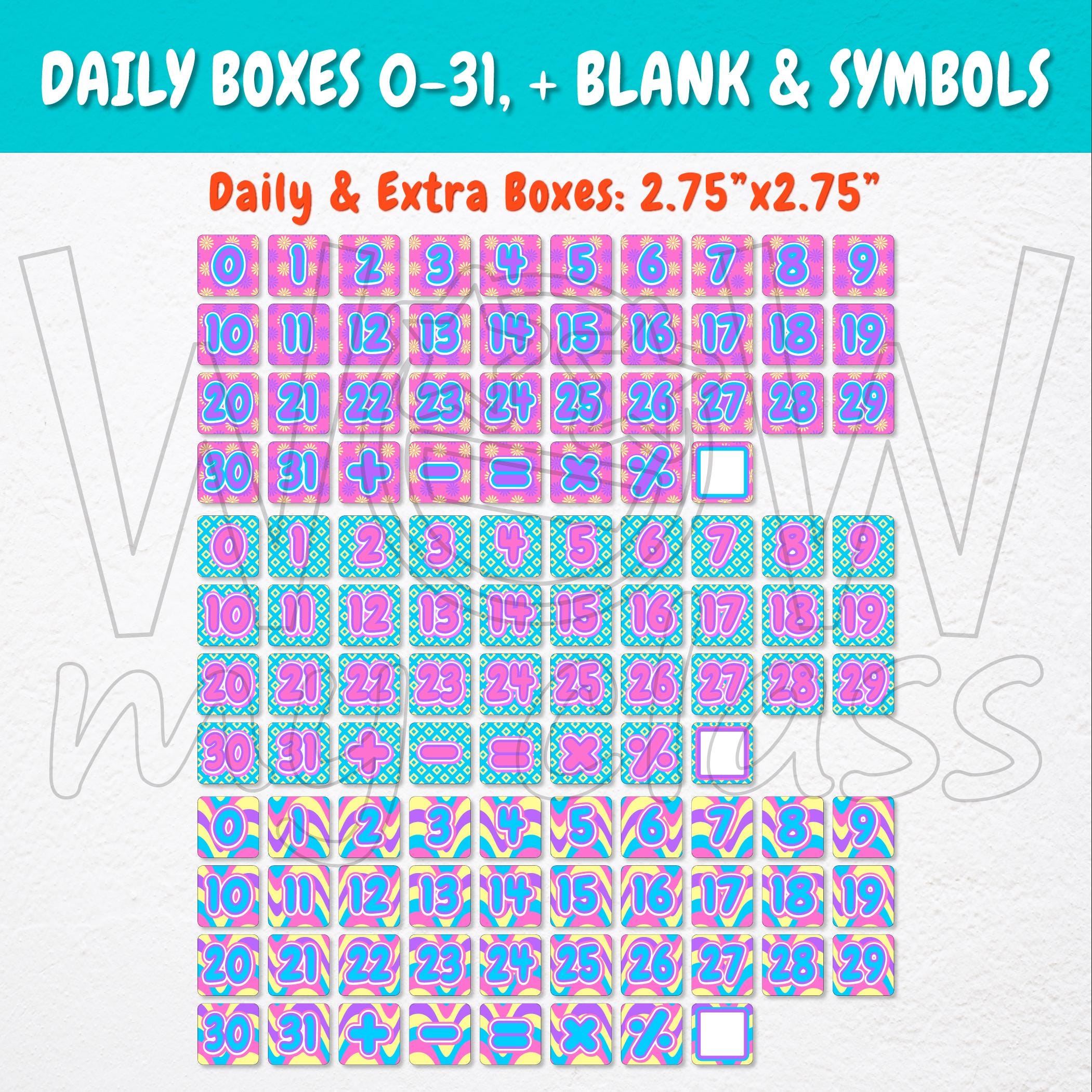 Wall Calendar - Pocket Chart for Teachers | Floral, Diamond, Checker ...